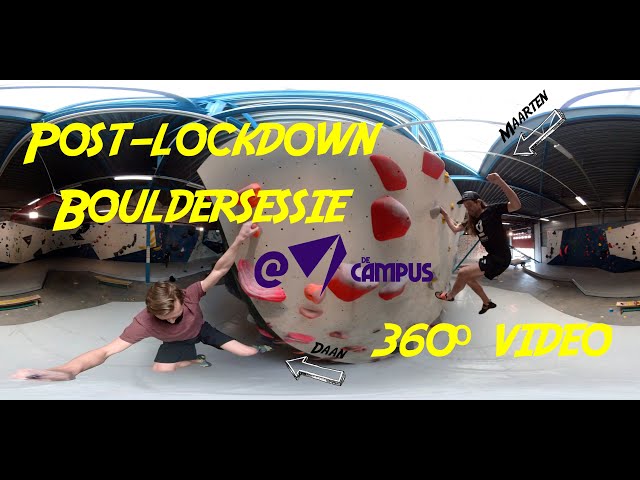 Post-Lockdown climbing at bouldergym De Campus, The Hague! In this 360º video we asses the damage.