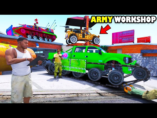 Franklin Upgrade His House To ARMY WORKSHOP In GTA 5 | SHINCHAN and CHOP