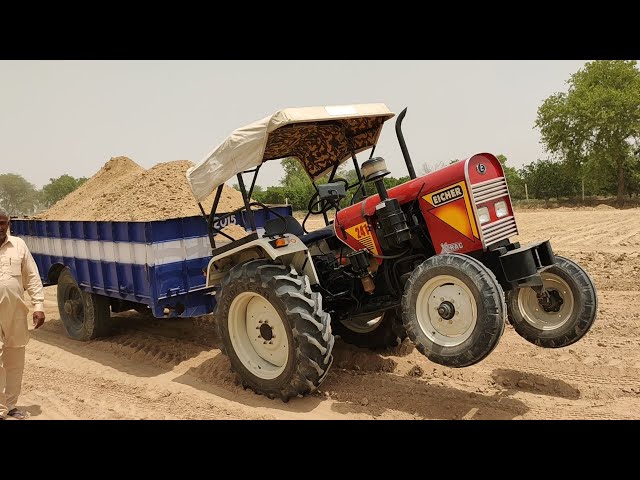 Eicher 241 tractor on load stunt (4k ultra HD video)  #RajukiMasti