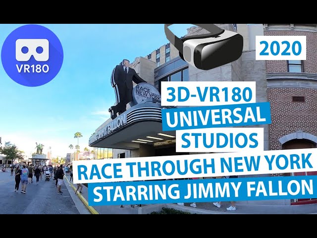 3D Race Through New York Starring Jimmy Fallon | Universal Studios Orlando (VR180)