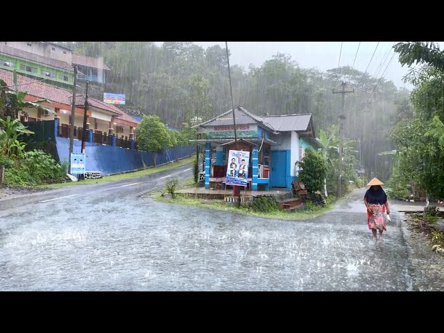 Heavy Rain and Big Thunder Village || 99% Rain Very refreshing and soothing