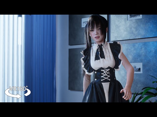 [VR 180 3D]  Japanese Maid Outfit cute dance 01 VR