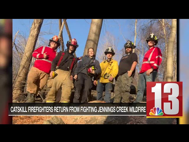 Catskill firefighters return from fighting Jennings Creek wildfire