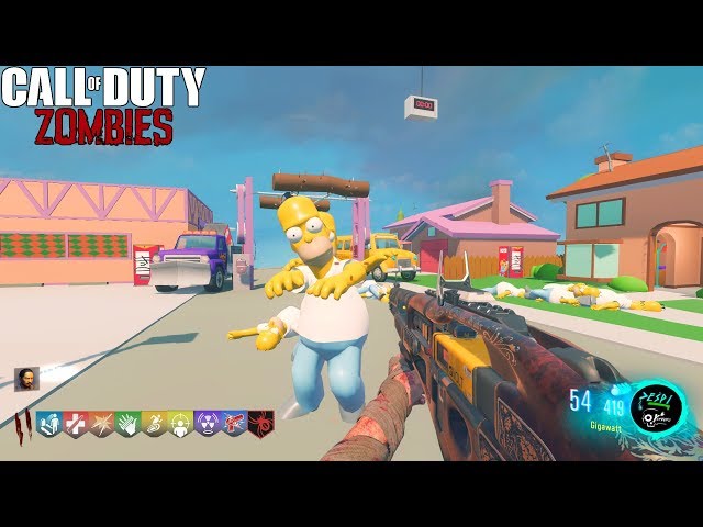 LOS SIMPSONS NUEVO CUSTOM ZOMBIES CON EASTER EGG | BLACK OPS 3 ZOMBIES MOD TOOLS