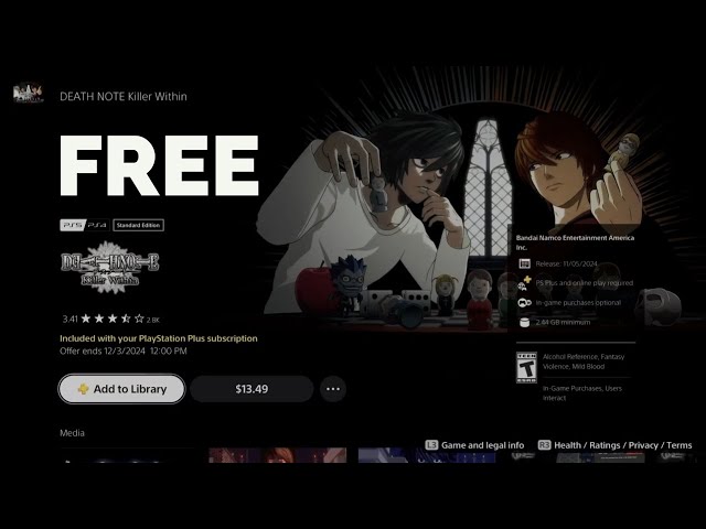 How to Download DEATH NOTE Killer Within PS4 & PS5 for FREE | PS Plus | PlayStation