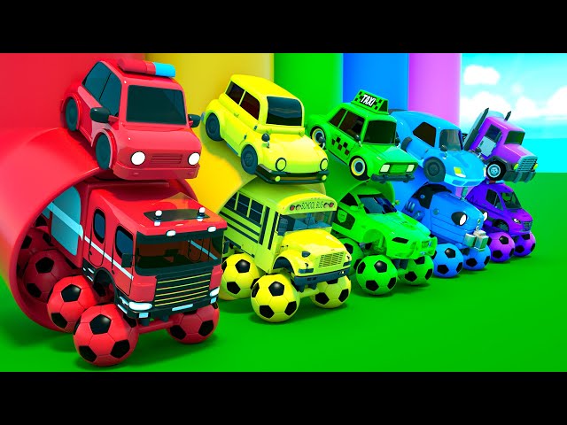 Five Little Monkeys Song + Wheels on the Bus | Train and Soccer Balls | Nursery Rhymes & Kids Songs