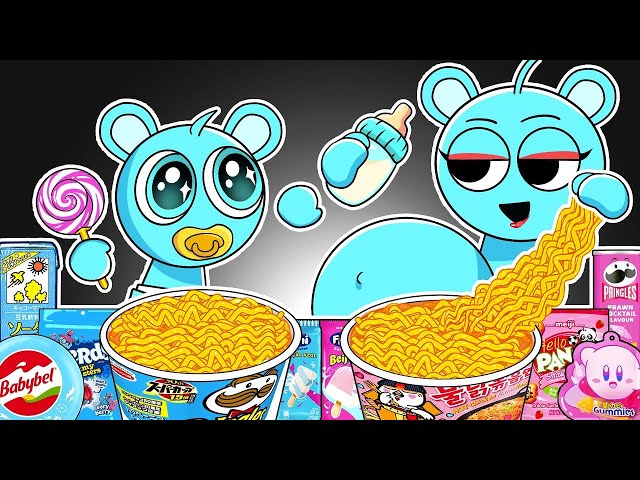 INCREDIBOX SPRUNKI - SKY Pregnant & Baby SKY Convenience Store BLUE PINK Mukbang Animation | ASMR