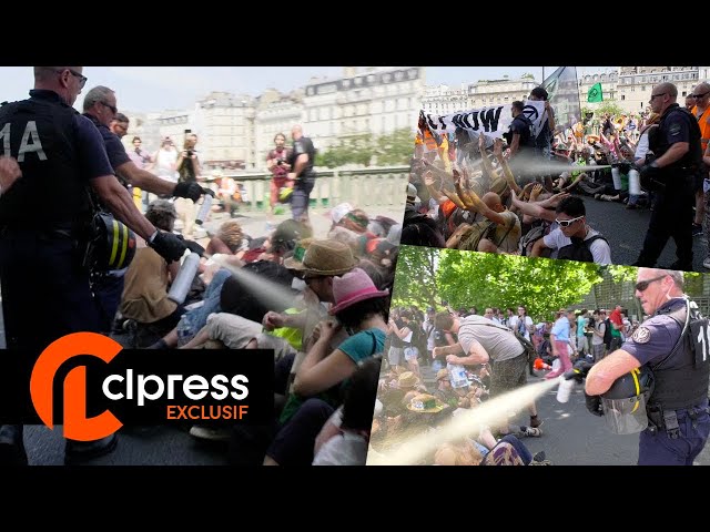 Blocking a bridge: ecological activists dislodged by force of gas [4K]