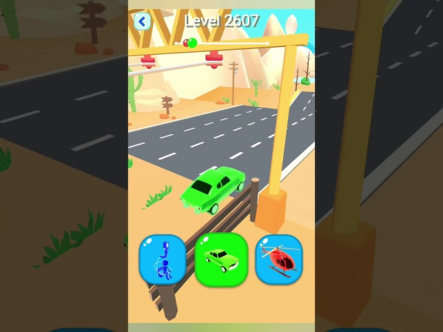 Shape Shifting 2 GAMEPLAY Level No -2607 Walkthrough - New Update Car Racing #Shorts #ShapeShifting