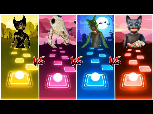 Cartoon Cat vs Cartoon Rat vs Long Horse vs Bendy - Tiles Hop EDM Rush