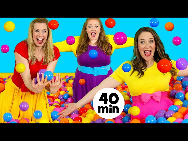 Ball Pit Party + More Kids Songs 🟡🟣🟢🔵🟠🎉 | Bounce Patrol Compilation