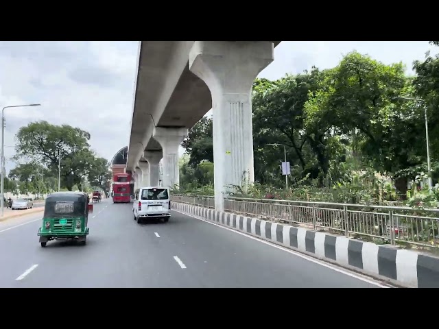 Road View of City / Urban Under Metro Line | Royalty free stock video footage - No copyright - 4K