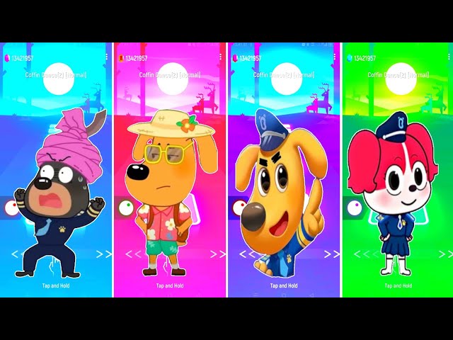 Police Officer 🆚 Sheriff Labrador 🆚 Sheriff Labrador 🆚 Sheriff Papillon Tpilet 🎶 Tiles Hop EDM Rush