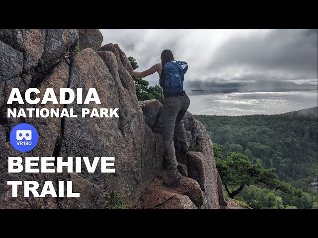 ROCK SCRAMBLE Acadia National Park's BEHIVE TRAIL (Virtual Reality / VR180)