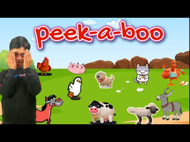 Peekaboo with Animal Sounds Rhyme | Fun Farm Animal Song for Kids cocomomo