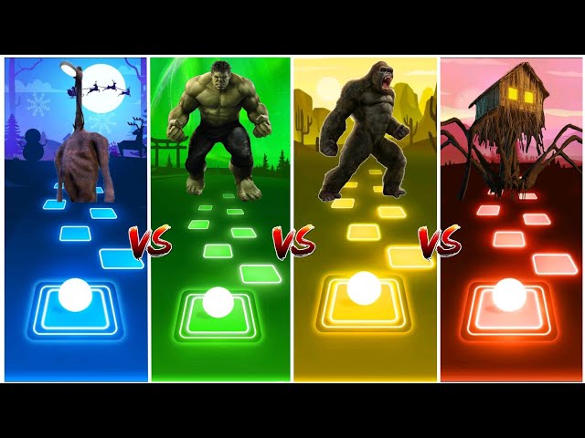 House Head vs King Kong vs Hulk vs Light Head - Tiles Hop EDM Rush