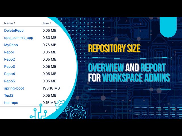 See the size of all repositories in a workspace at a glance