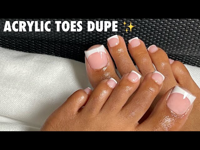 Acrylic Toes Dupe ✨ Novo Ovo Pre French Tip Design Sharp Square Toe Nail Tips