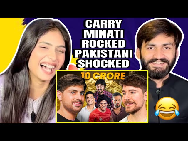 MR BEAST PARODY ft. INDIAN CREATORS | CARRY MINATI | PAKISTANI GIRL HILARIOUS REACTION