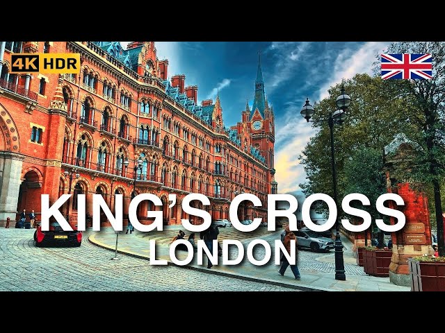 King's Cross London Walking Tour | Cloudy Central London Walk ☁️ | 4K HDR