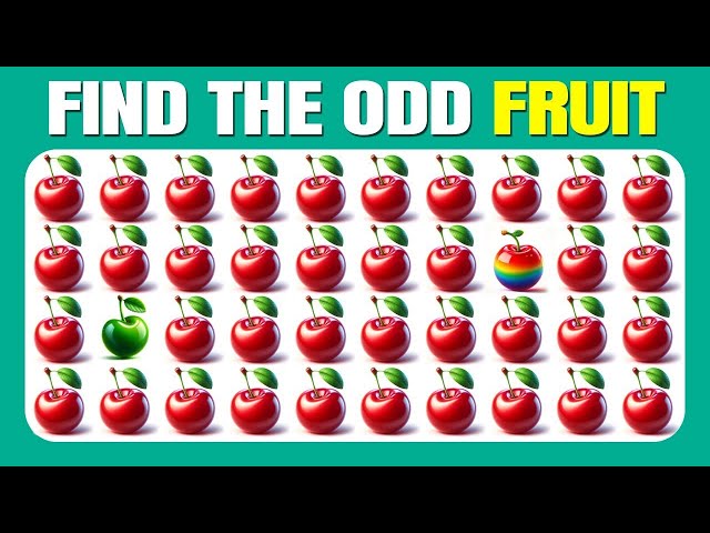 Find the ODD One Out - Fruit Edition 🥝🍓🍒| Easy, Medium, Hard - 30 Ultimate Levels| Look Quiz