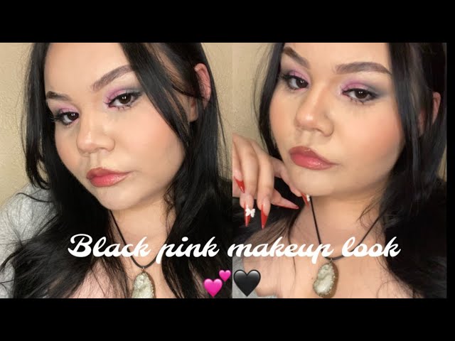 Black and pink douyin makeup look 💕