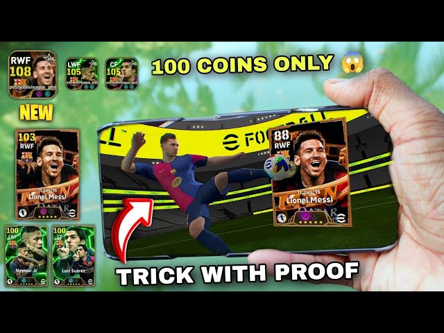 FIRST TRY BIG TIME MESSI 108 😱💯 100 COIN TRICK TO GET MESSI,SUAREZ & NEYMAR #shorts