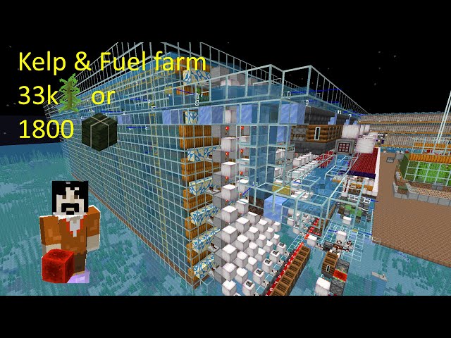 Fast and simple scaffolding kelp/fuel farm, no flying machines, 30k kelp/h. Minecraft Java 1.20-1.21