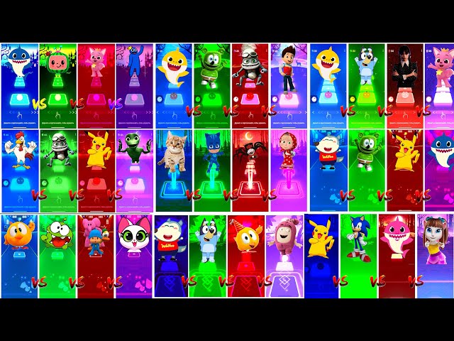 BABY SHARK vs COCOMELON vs PINKFONG vs Rainbow Friends  & All Stars Mega Big VS | Tiles Hop Edm