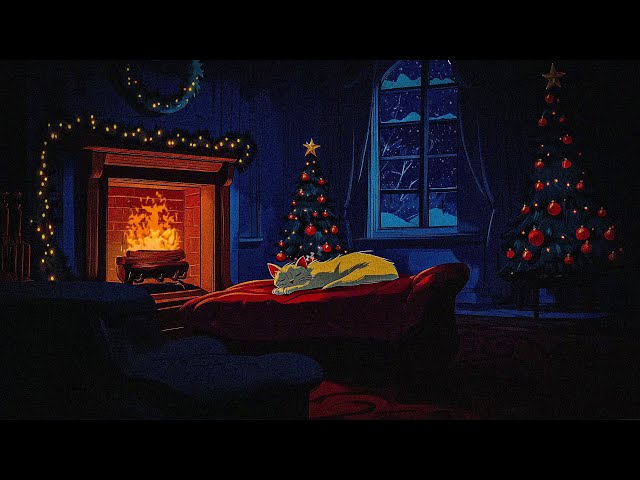 Cozy Oldies Disney Bedroom With Fireplace - Christmas Ambience, Relaxing Snowfall Sounds For Sleep