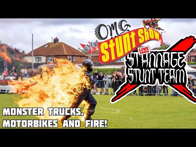 OMG STUNT SHOW! Monster trucks, motorbikes and fire! | Stannage Stunt Team vlogs