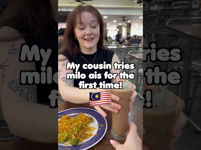 MY COUSIN TRIES MILO AIS FIRST TIME 😱🇲🇾