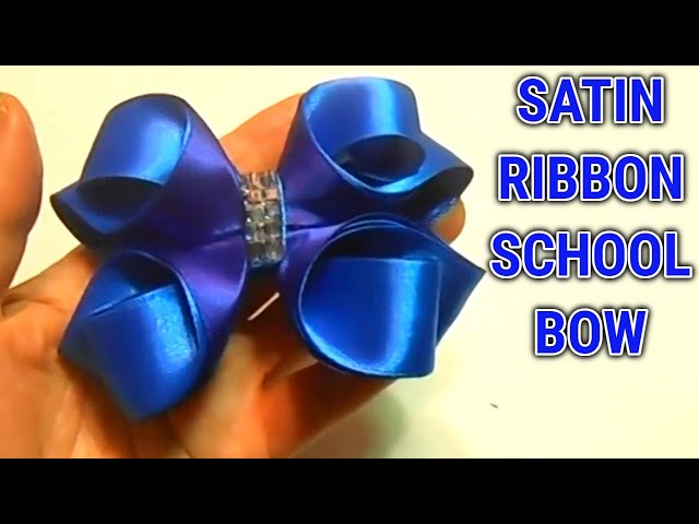 Beautiful Satin School Hair Bow - Handmade Satin Ribbon Hair Bows - Satin Bow Hair Clip