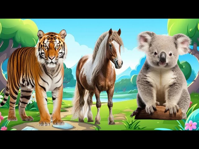 Happy Animal Moments Around Us: Koala, Seal, Ostrich, Zebra, Chipmunk, Lion - Animal Sounds