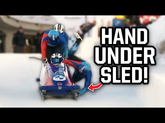 Bobsledder falls out at beginning of race, a breakdown