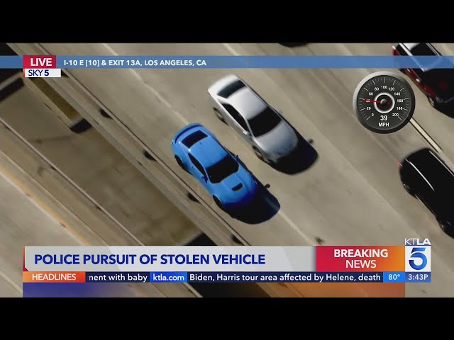 Police pursue driver of stolen Camaro