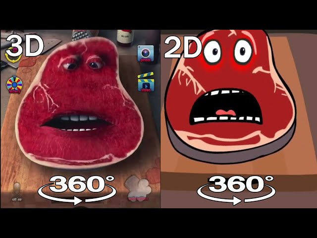 WELL DONE  animated  charlie the steak Original vs 2D animation | 360°