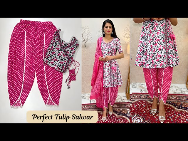 Perfect Tulip Salwar Cutting And Stitching/Salwar Design/Trendy Bottom Design