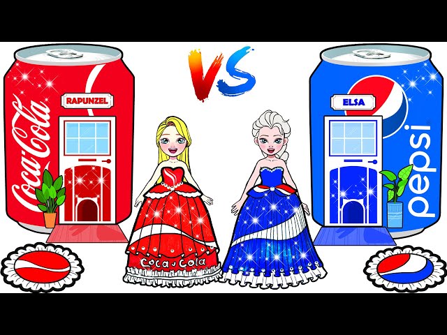 Paper Dolls Dress Up - Pepsi VS Coca Cola New House Handmade Papercraft - Woa Doll Channel