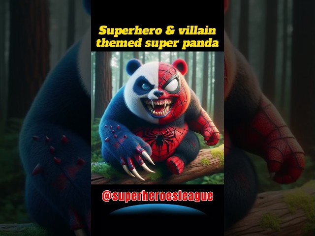 Superhero & villain themed super panda 💥 Avengers DC Marvel Character #shorts #marvel #viralshorts