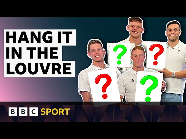 Hang It In The Louvre! Team GB swimmers' painting challenge | Paris 2024 Olympics | BBC Sport