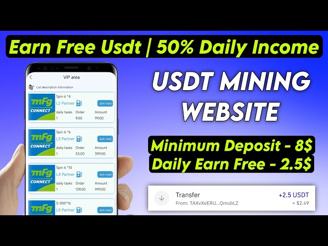 New Usdt Earning Site Usd Mining Site 2024 Best Investment Usdt Earning Website