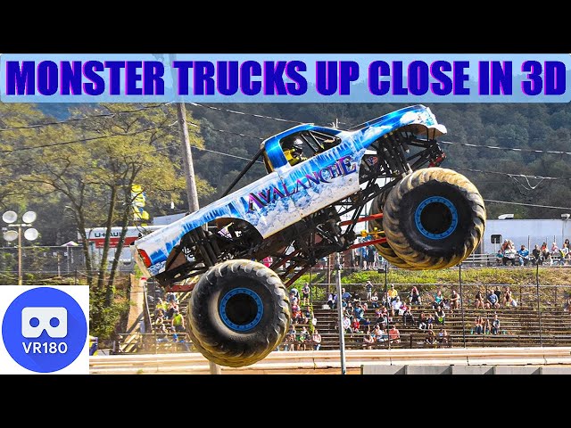 VR180 INCREDIBLE MONSTER TRUCKS Up Close In 3D