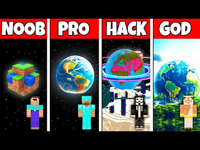 Minecraft Battle: NOOB vs PRO vs HACKER vs GOD! INSIDE PLANET HOUSE BUILD CHALLENGE in Minecraft