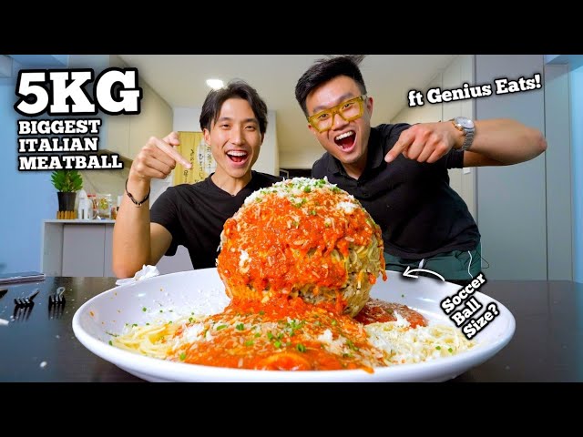 5KG Mega Italian Meatball Challenge in Singapore ft Genius Eats! | WE MADE A SOCCER SIZED MEATBALL?!