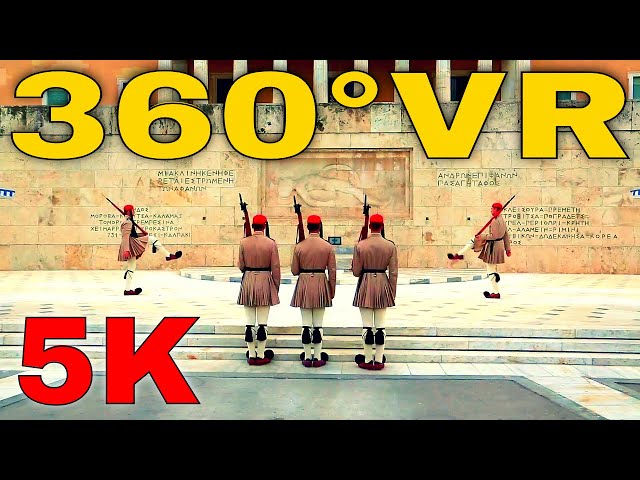 360° VR Changing of Parliament Guards in Syntagma Square Athens Greece 5K 3D Virtual Reality HD 4K