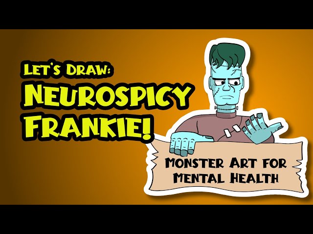 Watch Me Draw Neurospicy Frankie: Monster Sticker for Mental Health Awareness!