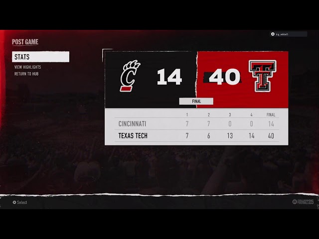 CFB 25 Dynasty Year 1 vs Texas Tech