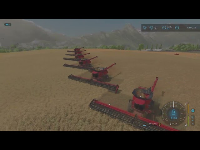 Farm Sim Cutting 360' of wheat at once