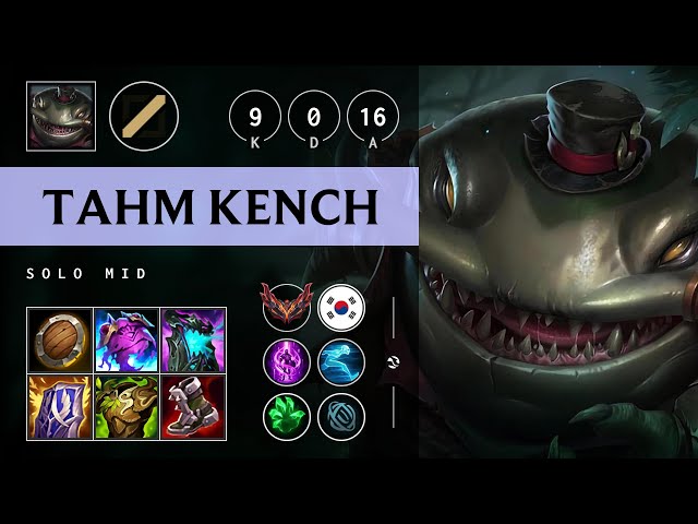 Tahm Kench Mid vs Katarina: Triple Kill, Legendary - KR Grandmaster Patch 14.22